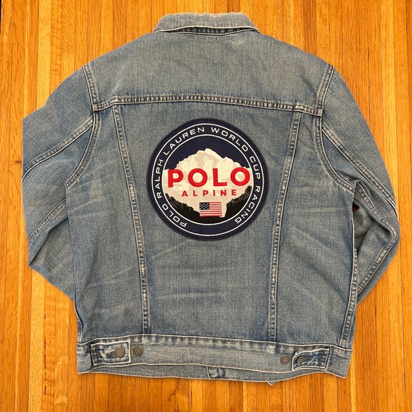 Polo Ralph Lauren Alpine Racing Ski Trucker Denim Jean Jacket
